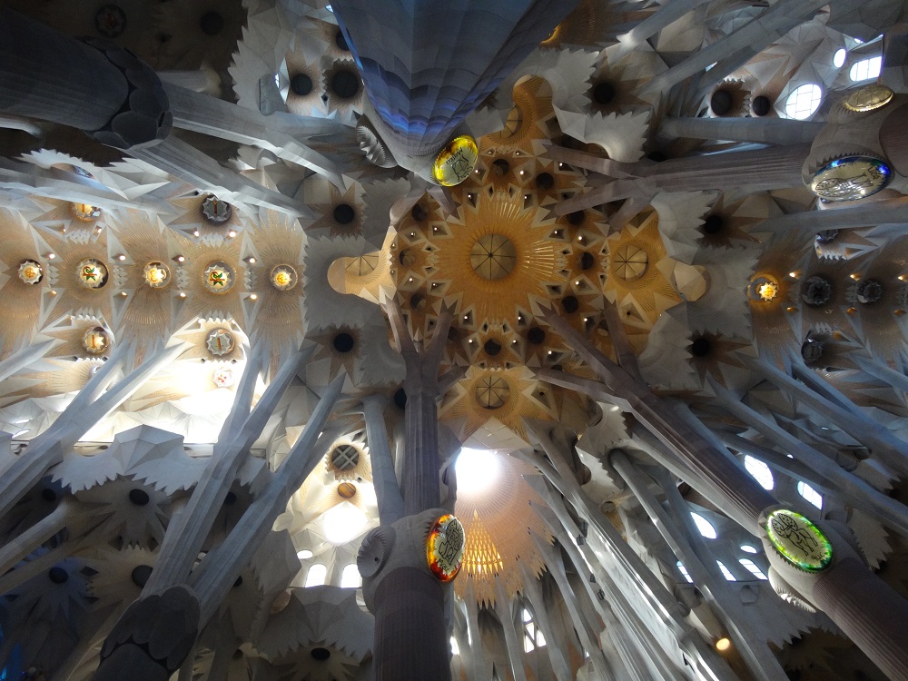 The interior of the Sagrada Família.